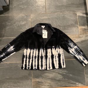 True craft corduroy button down jacket / shirt. Dark blue and white tie dye.